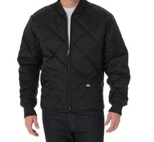 Dickies Men's Black Diamond Quilted Zipper Jacket Size Small - New With Tags