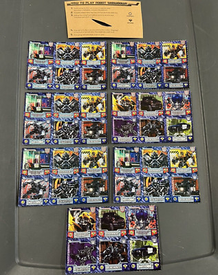 2007 Lunchables Stackers Transformers Robot Showdown 6 Card Panels - 42 Cards