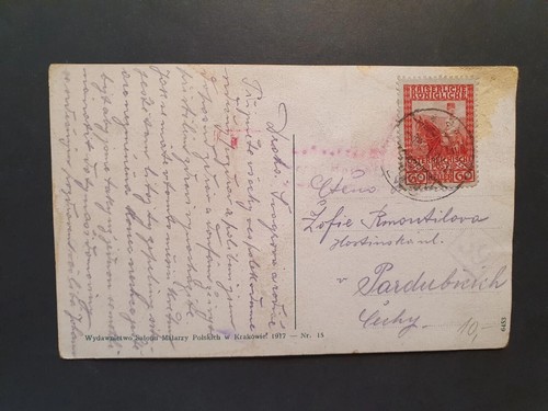 Postal Austria Hungría - Ucrania Lviv - Monumento a Mickiewicz - 1917, sello - Imagen 2 de 2
