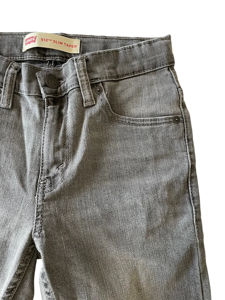 Levi’s Strauss 512 Jeans Slim Tapered Skinny Boys Gray Size 26x26 Good Condition - Image 4 of 4