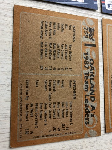 Mark McGwire - 4 Karten Lot - 1988 Fleer + Topps mit Canseco. A’s Power Leaders +++ - Bild 12 von 12