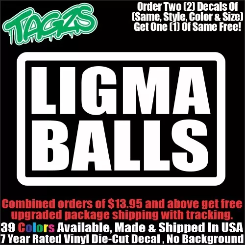 Ligma Balls Funny DieCut Vinyl Window Decal Sticker Car Truck SUV JDM