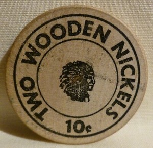 Wooden Nickel Wellington Ohio Sesquicentennial 1968