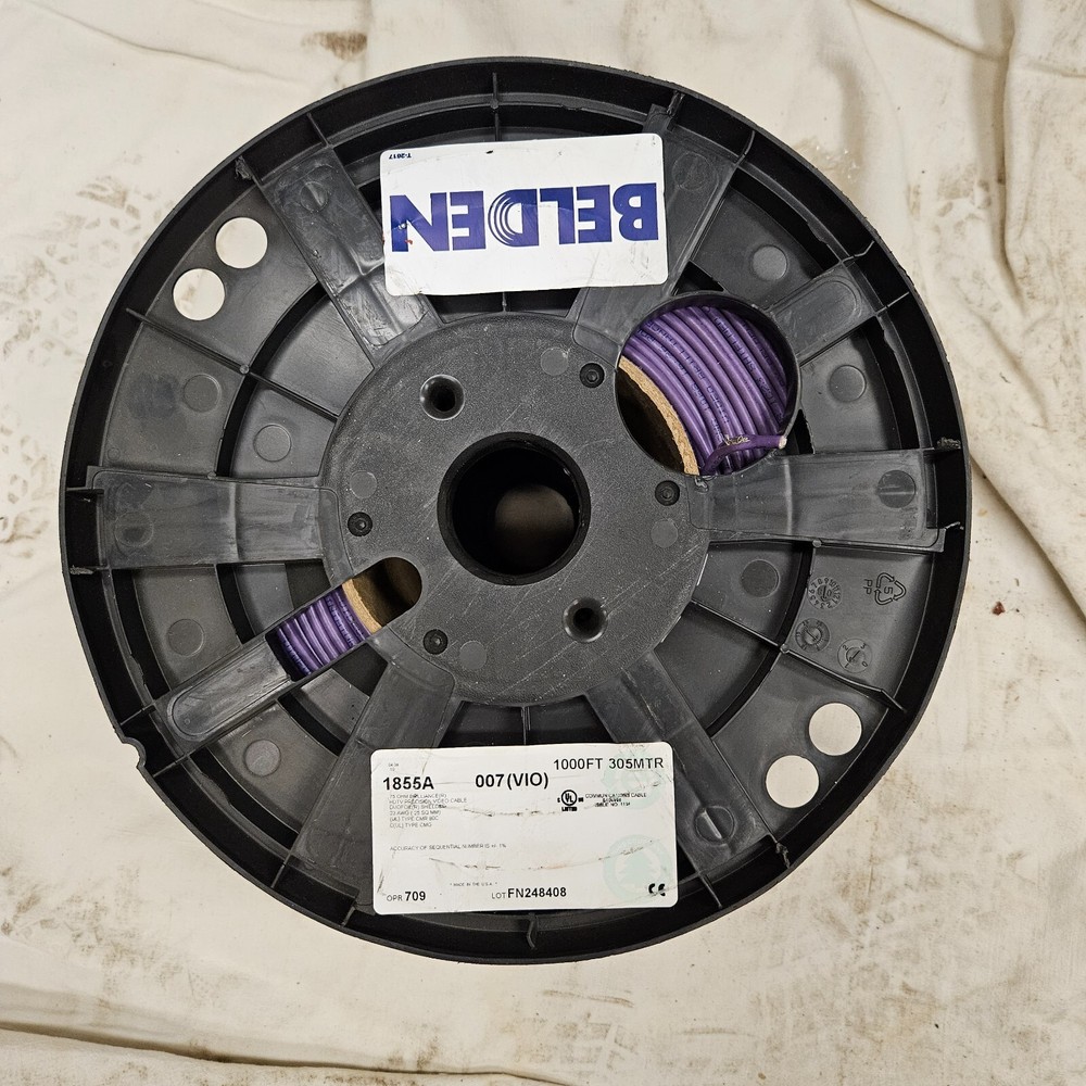 Belden 1855A 1000FT Violet Bulk Cable New