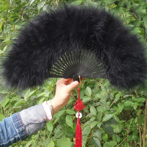 Colorful Large Folding Feather Fan Wedding PROM Party Costume Fancy Dress 1920s - Picture 17 of 30