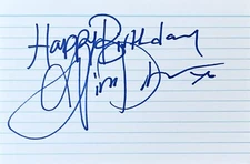 Nina Dobrev Signed In Person 4x6 Index Card In Top Loader - Happy Birthday