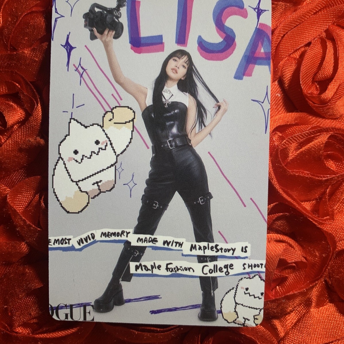 BLACKPINK lalisa レアカード リサ トレカ レア lisa LISA BLACKPINK VOGUE RED Edition Celeb K-pop Girl Photo Card