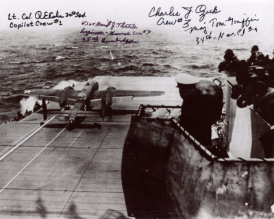 DOOLITTLE RAIDERS SIGNED BY 4 8x10 PHOTO COLE THATCHER OZUK GRIFFIN BECKETT BAS