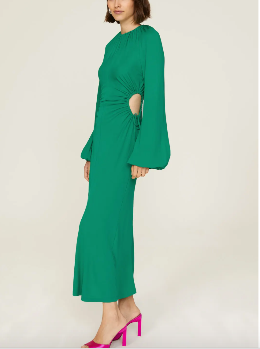 Rebecca Vallance Women's Garden Bliss Emerald Green Cutout Maxi Dress Size  US 8