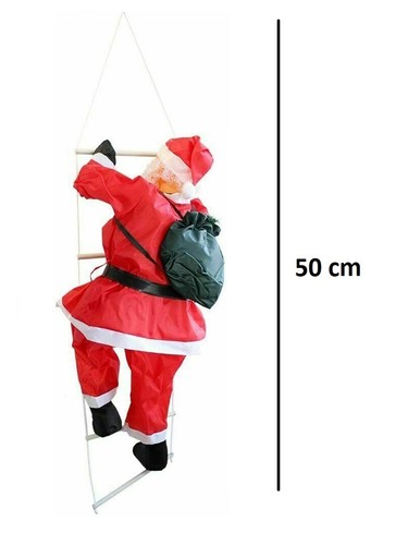 Santa Claus Climbing On Rope Ladder Christmas Tree Indoor Outdoor Ornament Decor - Picture 7 of 17