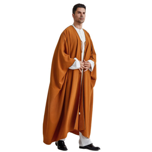 Men Thobe Jubbah Islamic Jubba Dishdash Muslim Abaya Kaftan Daffah Saudi Kimono - Picture 97 of 165