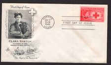 US FDC SC# 0967, Clara Barton Sept 7, 1948, Oxford MASS. Red Cross