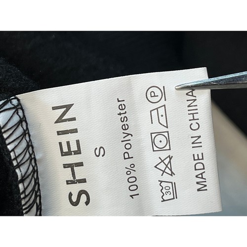 SHEIN Pullover Felpa Collo Imbuto Mezza Zip Nero Comodo Casual Taglia S - Foto 5 di 6