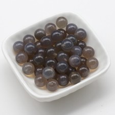 50pcs Natural Gray Agate Stone Half Drilled Hole Beads 10mm Round Ball DIY