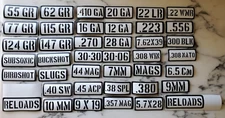 10 Your Choice Magnetic Ammo Can Identification Tags Labels Caliber
