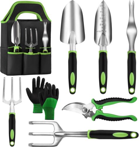 Non Slip Rubber Grip,8 Piece Stainless Steel Gardening Tool Sets,Heavy Duty