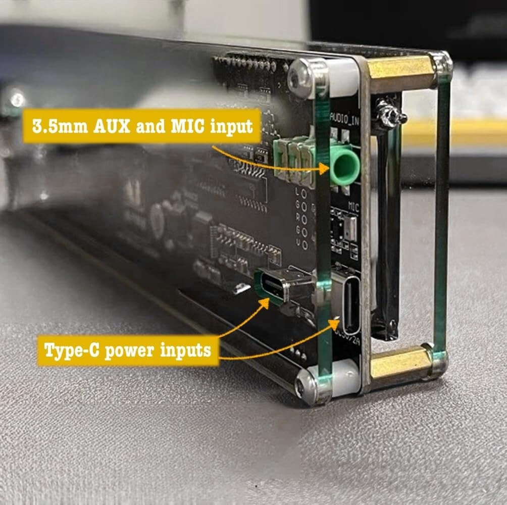 AK2515 Pro Audio Spectrum Analyzer, VFD Display Music Sound Visualizer 3.5mm AUX