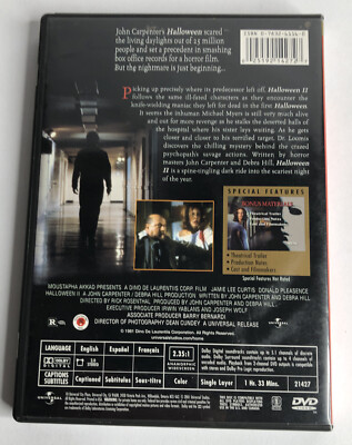 Halloween II (DVD, 2001, English W Subs)-Jamie Lee Curtis-Region 1