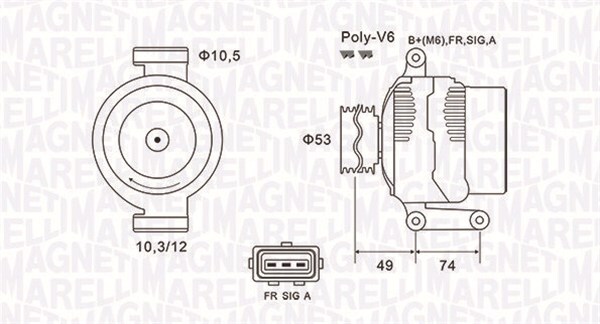 MAGNETI MARELLI 063731638010 Alternator for FORD,JAGUAR