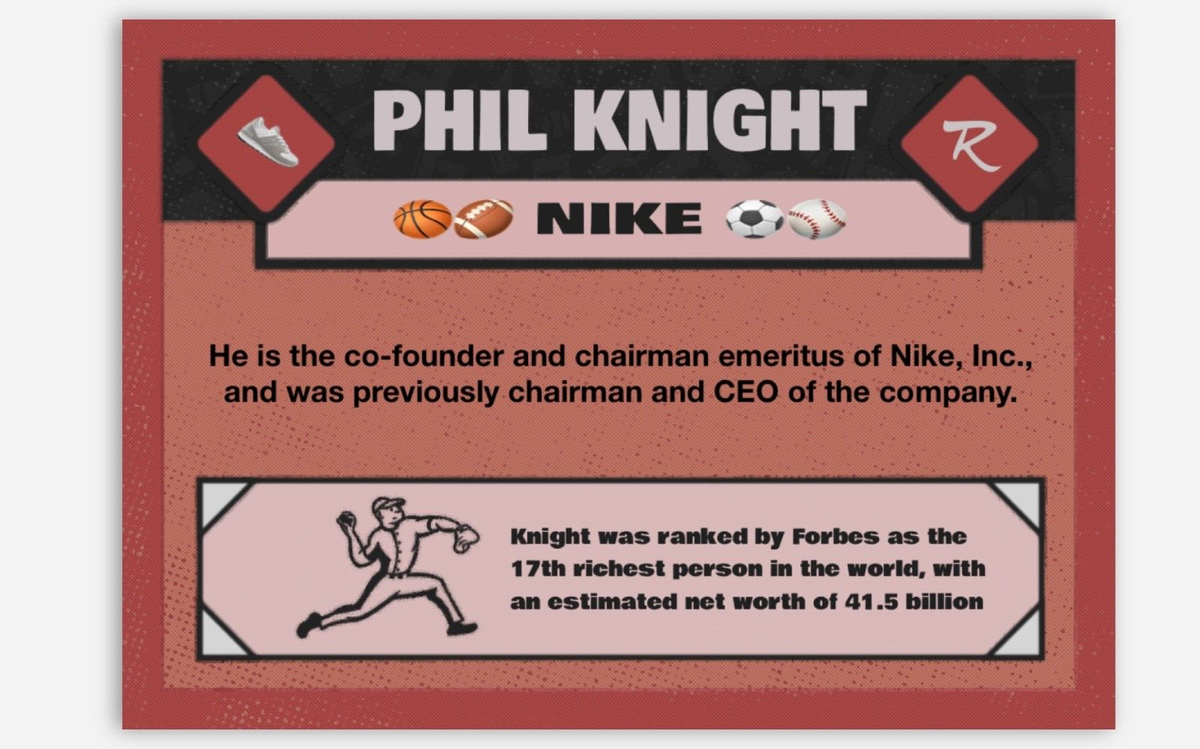 PHIL KNIGHT NIKE FOUNDER CUSTOM MADE RETRO STYLE CARD | eBay PHIL KNIGHT NIKE FOUNDER CUSTOM MADE RETRO STYLE CARD | eBay