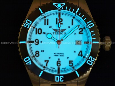 Tresod Men Ocean Master Swiss Made SW200 Automatic Lume Dial Ceramic Bezel Watch