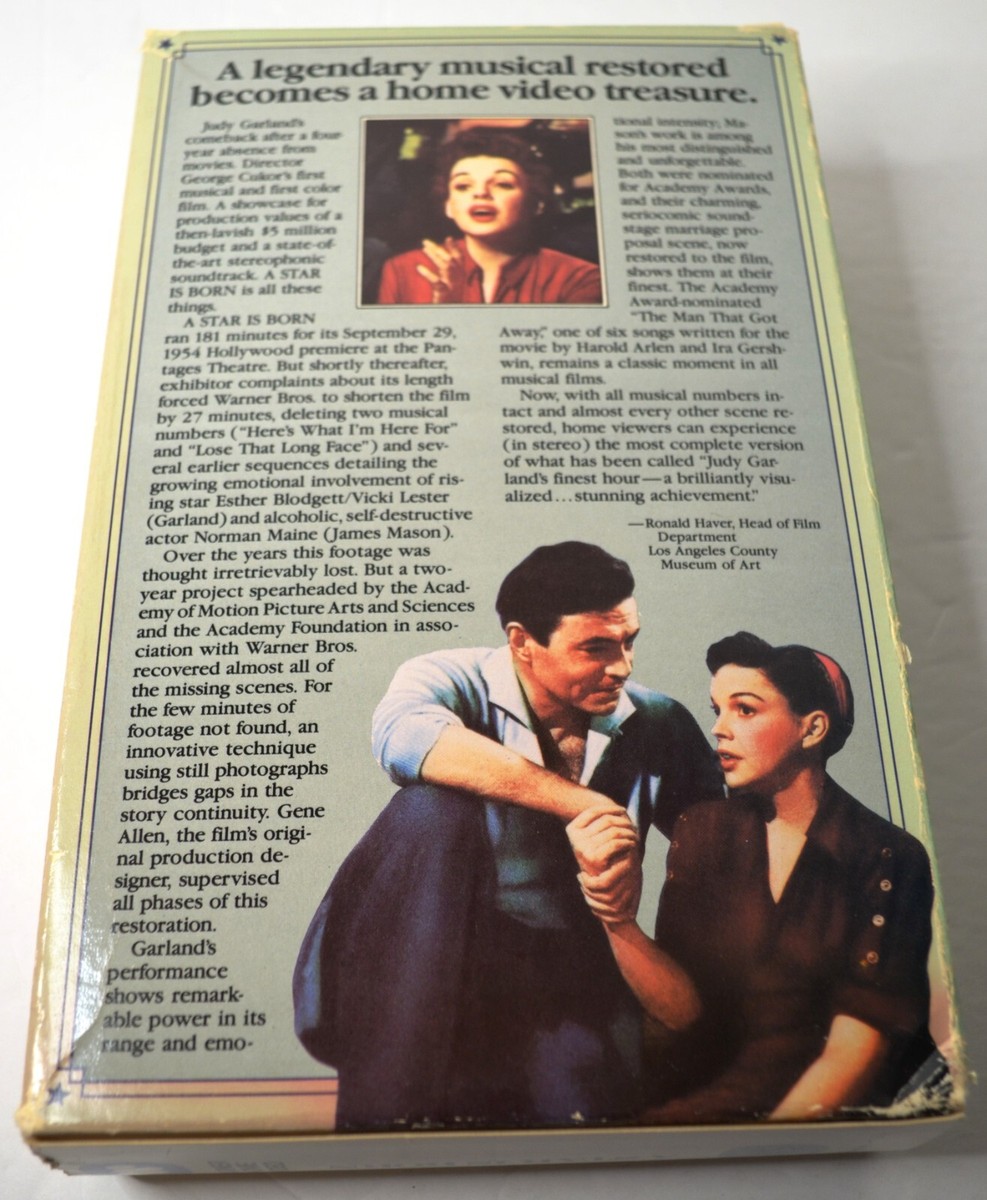 1954 A STAR IS BORN 1983 BIG BOX 2 VHS TAPE SET STARRING
