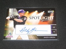 ANDY GREEN BACKS HAND SIGNED AUTOGRAPHED UD CERTIFIED AUTHENTIC BASEBALL CARD