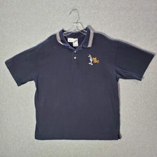 Warner Bros. Men Polo Shirt Medium Blue Bugs Bunny And You Are Embroidered