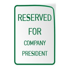 Vertical Vinyl Stickers Reserved for Company President Parking Safety Sign Label