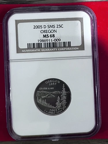 2005 D SMS Oregon Quarter *** NGC MS 68 ***