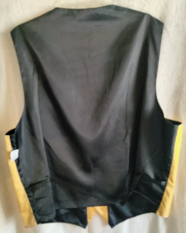 Pronto Uomo 2XL men's tuxedo vest gold/yellow and black Sharp Dressed Man - Image 2 of 4