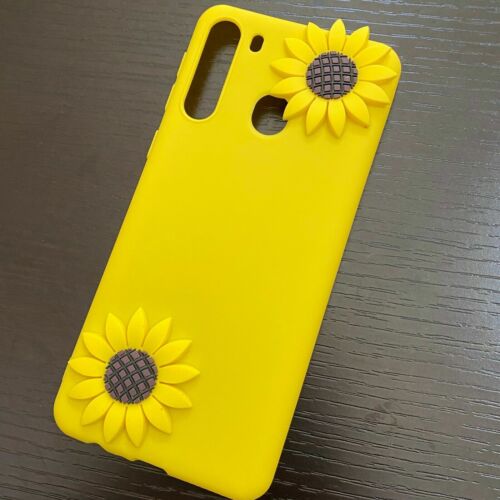 Pour Samsung Galaxy A11 - Housse étui en caoutchouc silicone souple 3D jaune tournesol - Photo 1/5