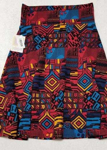 Lularoe Medium Azure Skirt Multi Color Geometric Print Skirt - Picture 8 of 11