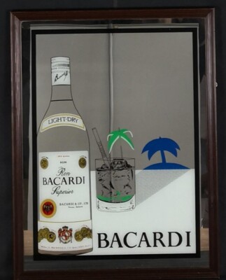 Bacardi Rum  Spiegel, ca. 50 x 65cm, Deko, Bar, Gastro, Neu