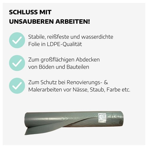 Baufolie Abdeckfolie Schutzfolie Typ 200 transluzent 4m x 50m - Bild 4 von 6