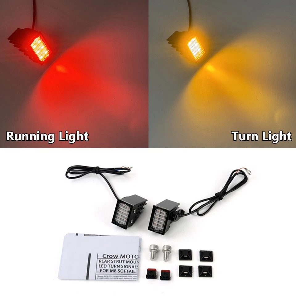 For Harley 2018-24 M8 Softail Street Bob FXBB/FXBBS Black Rear Light Turn Signal - Image 2 of 4