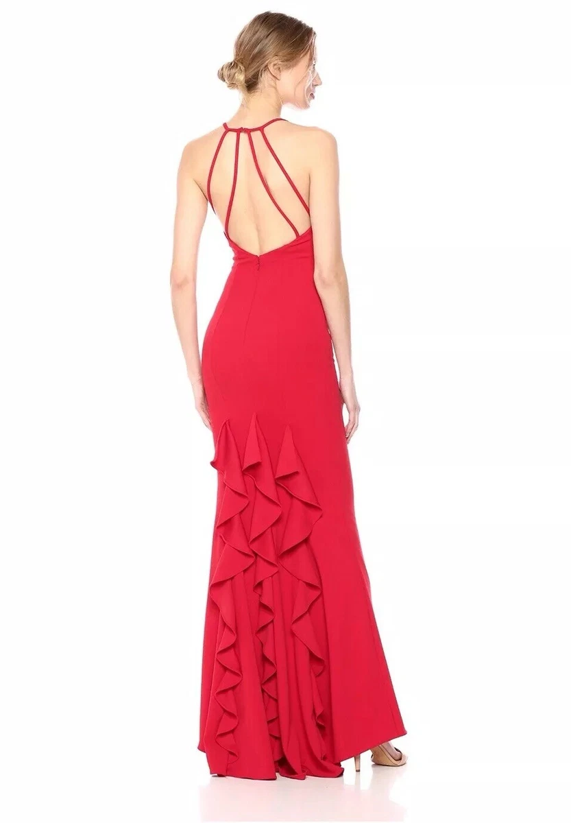 Betsy and adam clearance ruffle back gown