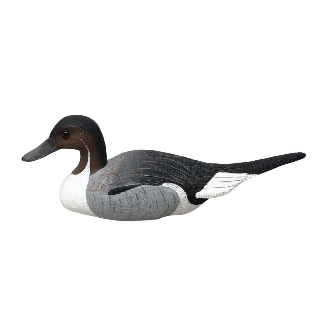 デコイ 鴨 水鳥 尾長鴨 Pintail Drakeのデコイ Hand Carved Pintail Drake Full Size Premier Wooden Decorative Duck