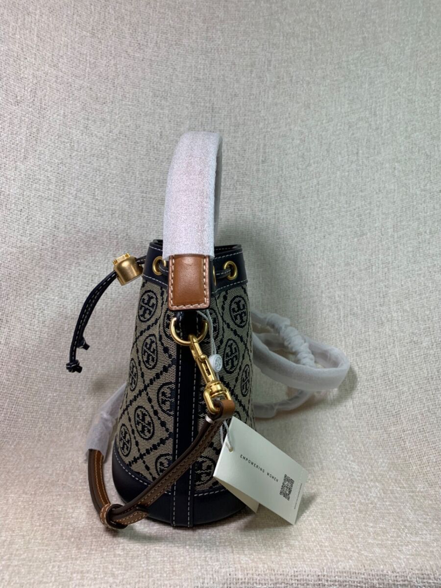 Shop Tory Burch Mini T Monogram Bucket Bag