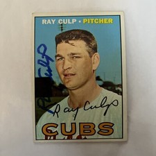 RAY CULP 1967 TOPPS AUTOGRAPHED SIGNED AUTO BASEBALL CARD