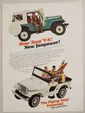 1965 Print Ad Jeep V-6 & Flying Jeep Universal Kaiser Corp Toledo,Ohio