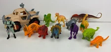 Dinosaur Toy Lot of 11 with a Jeep and 2 Men