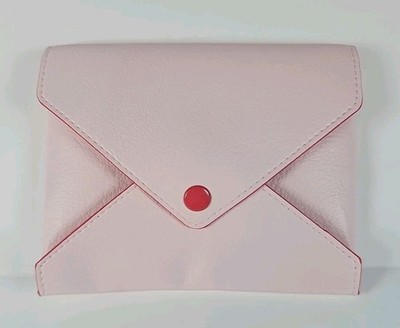 Glossier Pink  The Envelope Snap Pouch Faux Leather 4.75 X 6 Inches