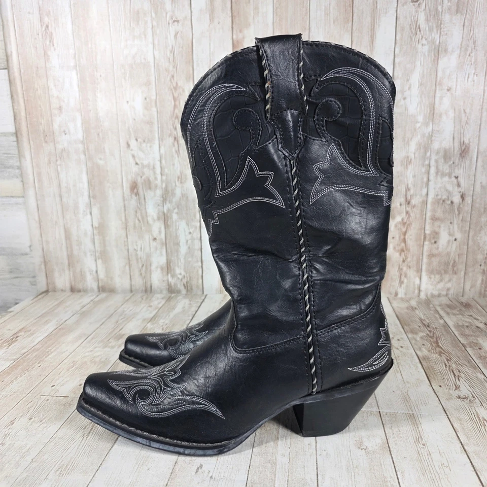 Botas vaqueras occidentales de cuero negro para mujer Durango RD5510 talla 8M Foto 2 de 4