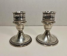 Vintage Pair of CORNWELL Sterling Silver Weighted Reinforced Candlesticks