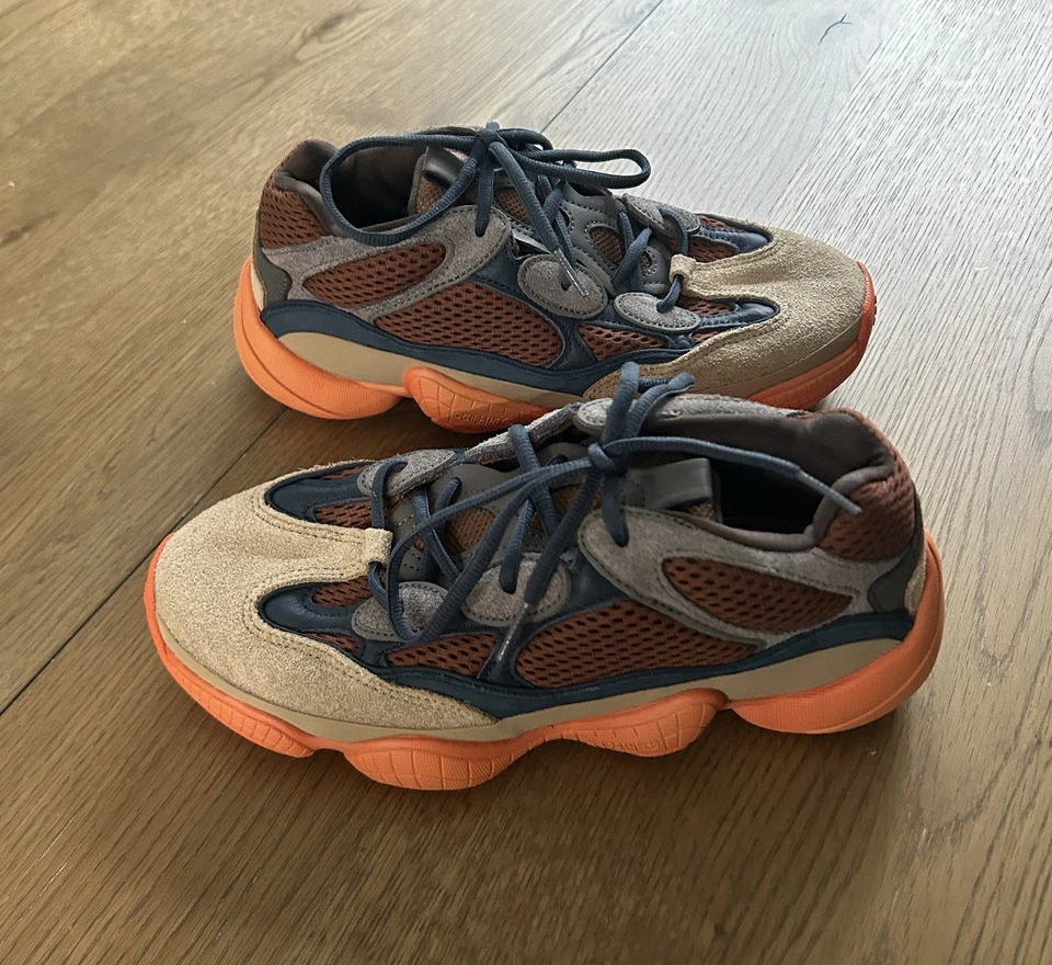 阿迪达斯Yeezy 500 Enflame运动鞋男式7码GZ5541棕色橙色麂皮绒 — 第 4/4 张图片