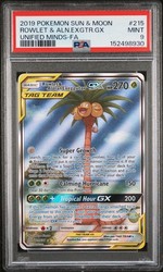 Rowlet & Alolan Exeggutor GX 215/236 Unified Minds Alternate Full Art