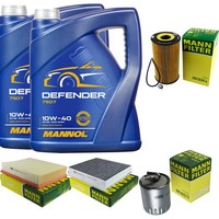 Inspektionspaket 10L Mannol Defender 10W-40 FüR Mercedes W163 ML 400 CDI