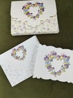 10 Carol Wilson Fine Arts Embossed Blank Note Cards+Envelope: Pansy Heart Wreath — photo 1