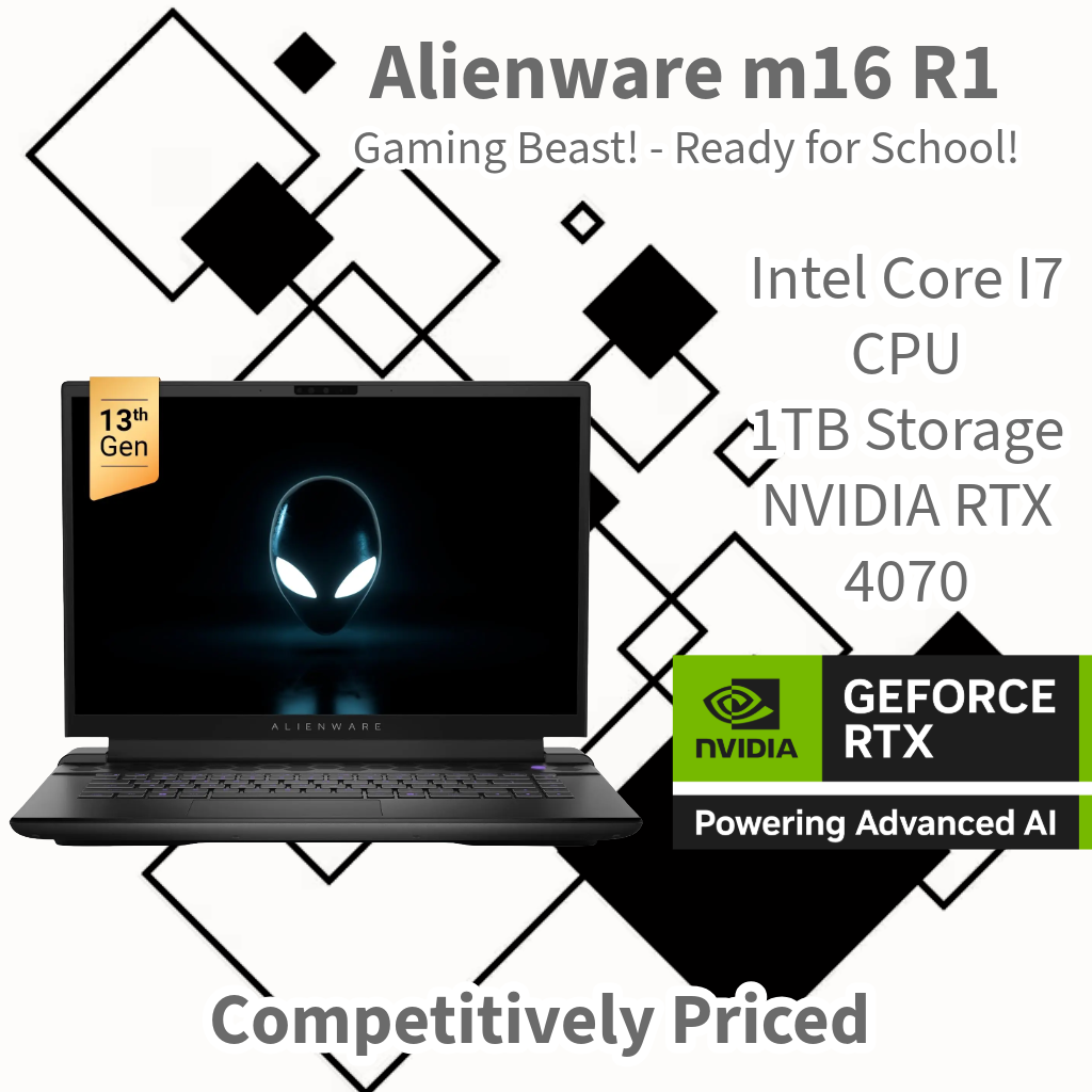 Alienware m16 R1 RTX 4070 Gaming Laptop – i7-13700HX 1TB SSD